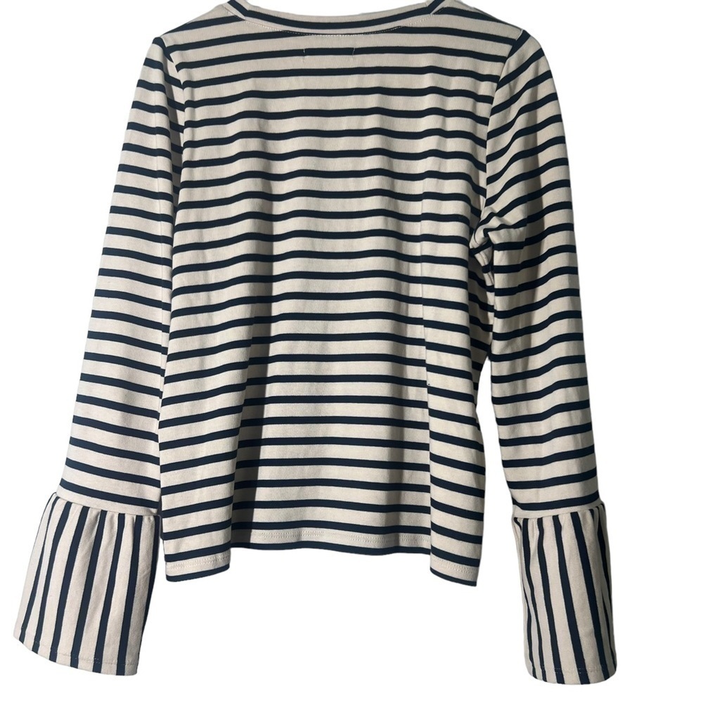 Madewell Stripe-Play Ruffle Cuff Top Large - Picture 4 of 7